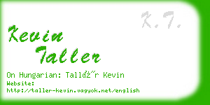 kevin taller business card